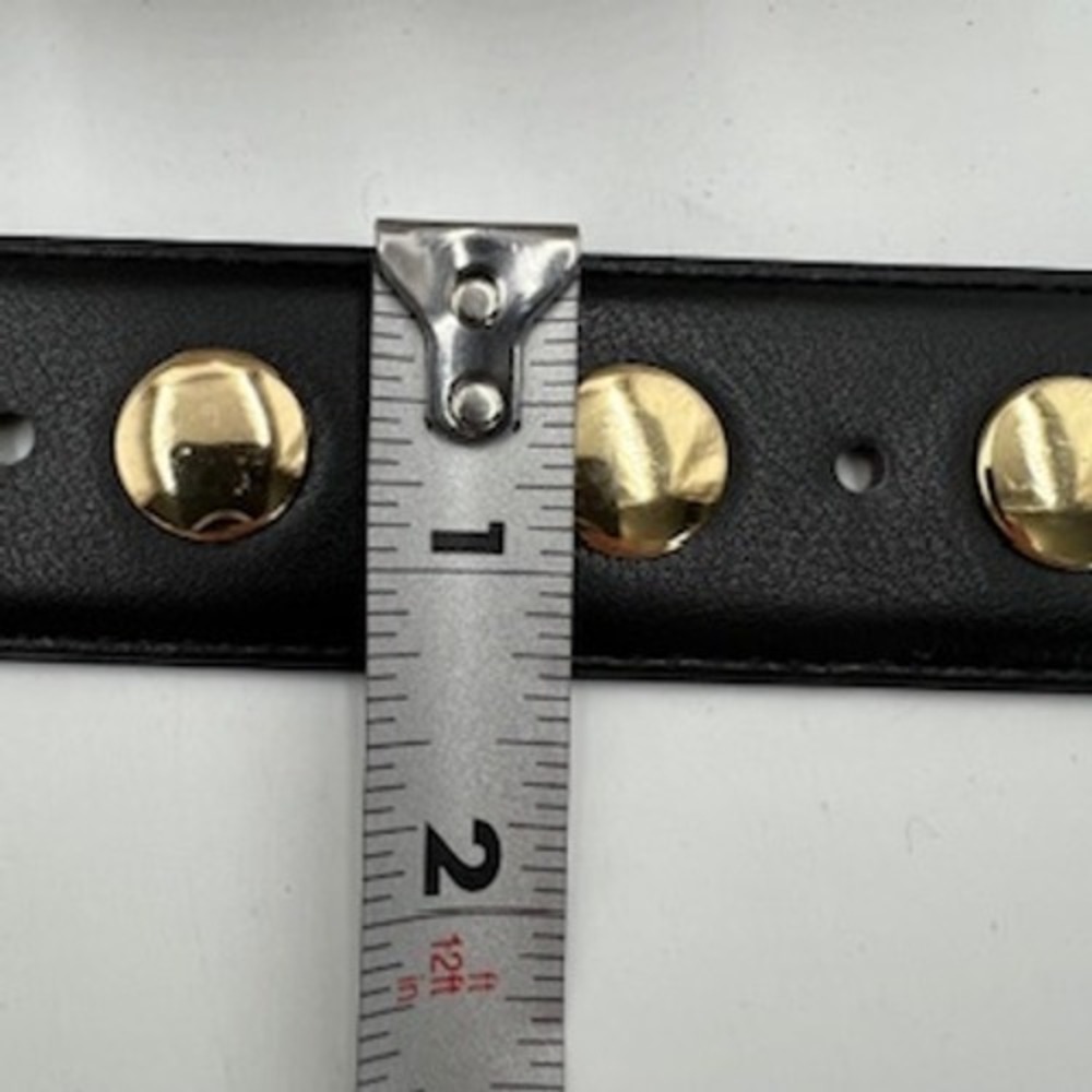 a new day Womens Black Studded Belt Gold Tone Hardware Small NEW - Picture 6 of 6